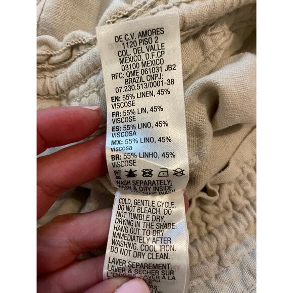 Roxy Khaki Oceanside Flare Drawstring Beach Pants - Picture 7 of 8